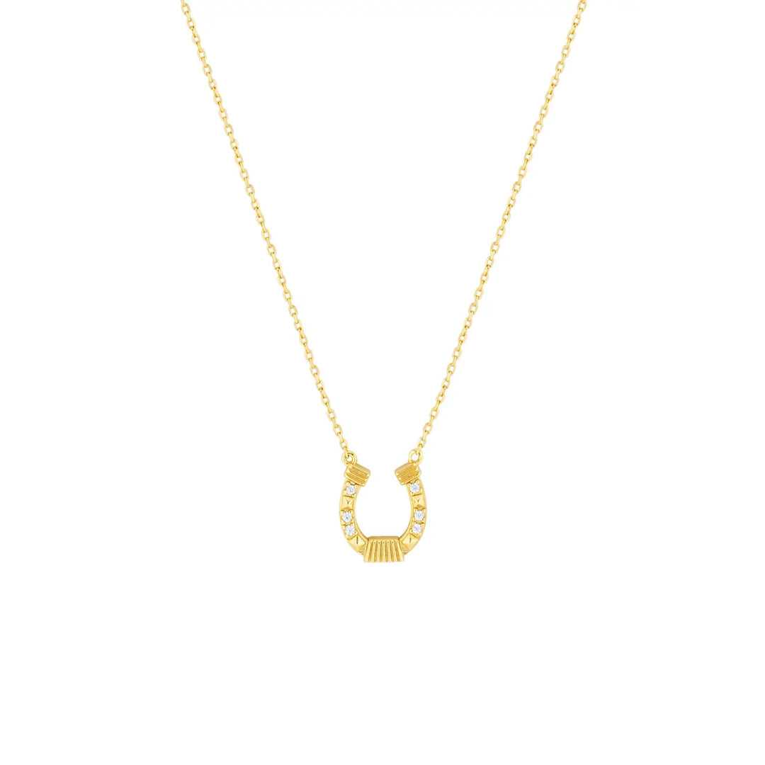 Lucky Horseshoe Necklace in Sterling Silver or Gold Gold 1 - Australian Jewellery Brand Bowerbird Jewels