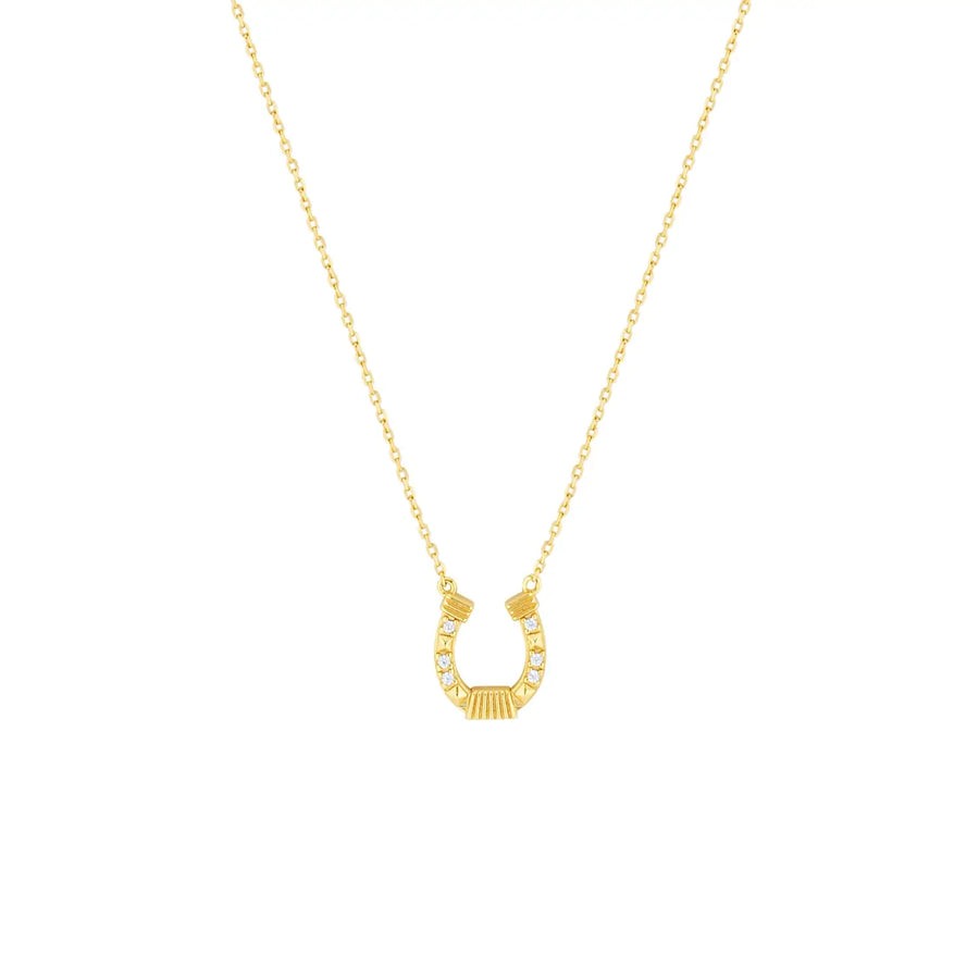 Lucky Horseshoe Necklace in Sterling Silver or Gold Gold 1 - Australian Jewellery Brand Bowerbird Jewels
