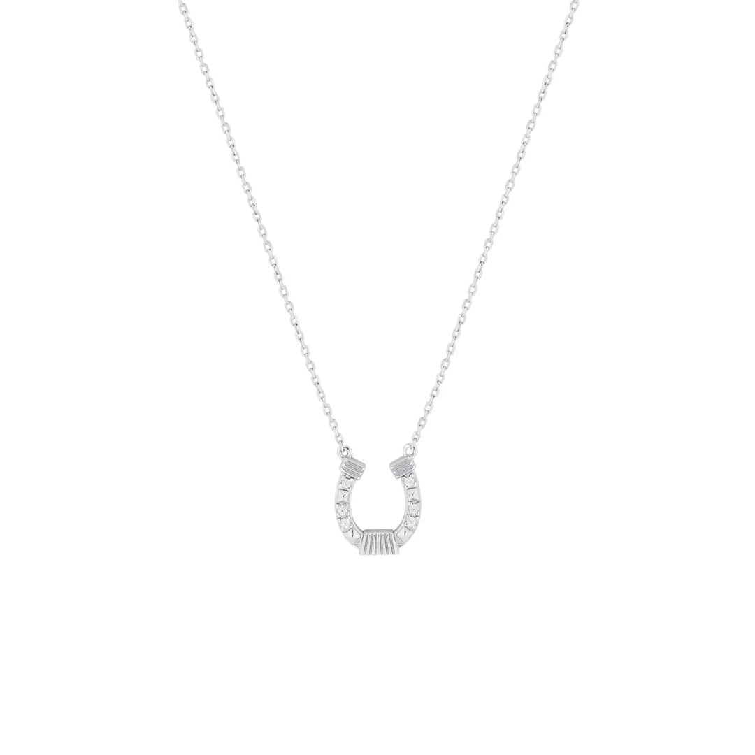 Lucky Horseshoe Necklace in Sterling Silver or Gold Silver 2 - Australian Jewellery Brand Bowerbird Jewels