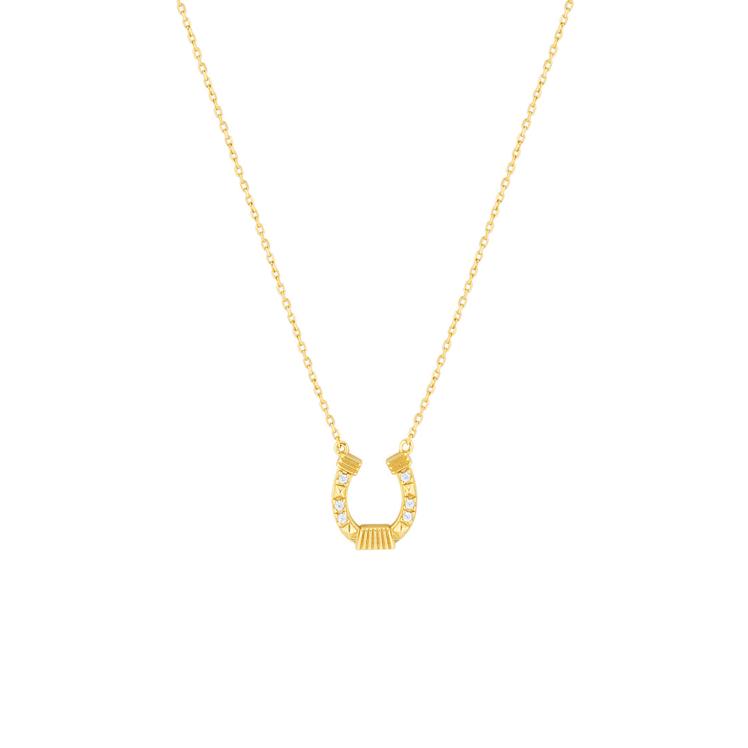 Lucky Horseshoe Necklace in Sterling Silver or Gold Gold 1 - Bowerbird Jewels - Online Jewellery Store