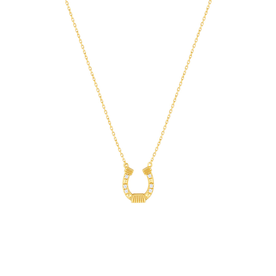 Lucky Horseshoe Necklace in Sterling Silver or Gold Gold 1 - Bowerbird Jewels - Online Jewellery Store