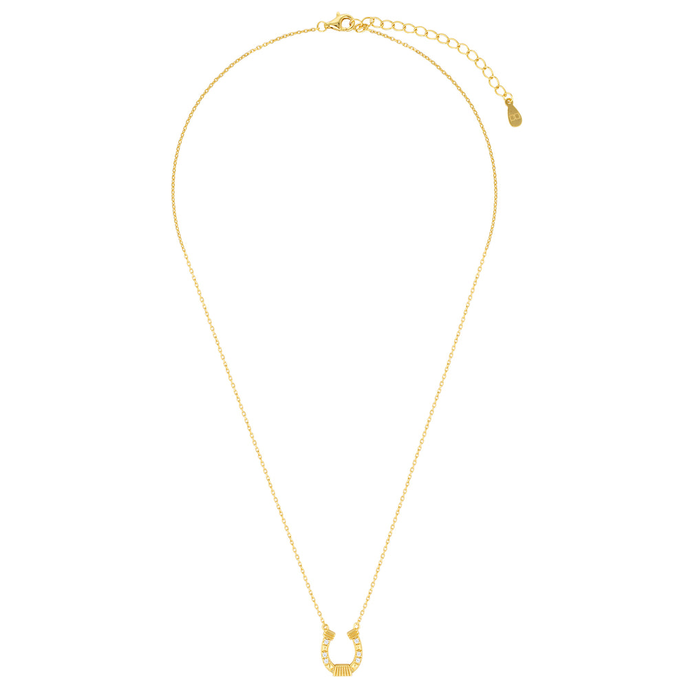 Lucky Horseshoe Necklace in Sterling Silver or Gold Gold 2 - Bowerbird Jewels - Online Jewellery Store