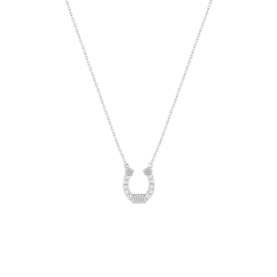Lucky Horseshoe Necklace in Sterling Silver or Gold Silver 1 - Bowerbird Jewels - Online Jewellery Store