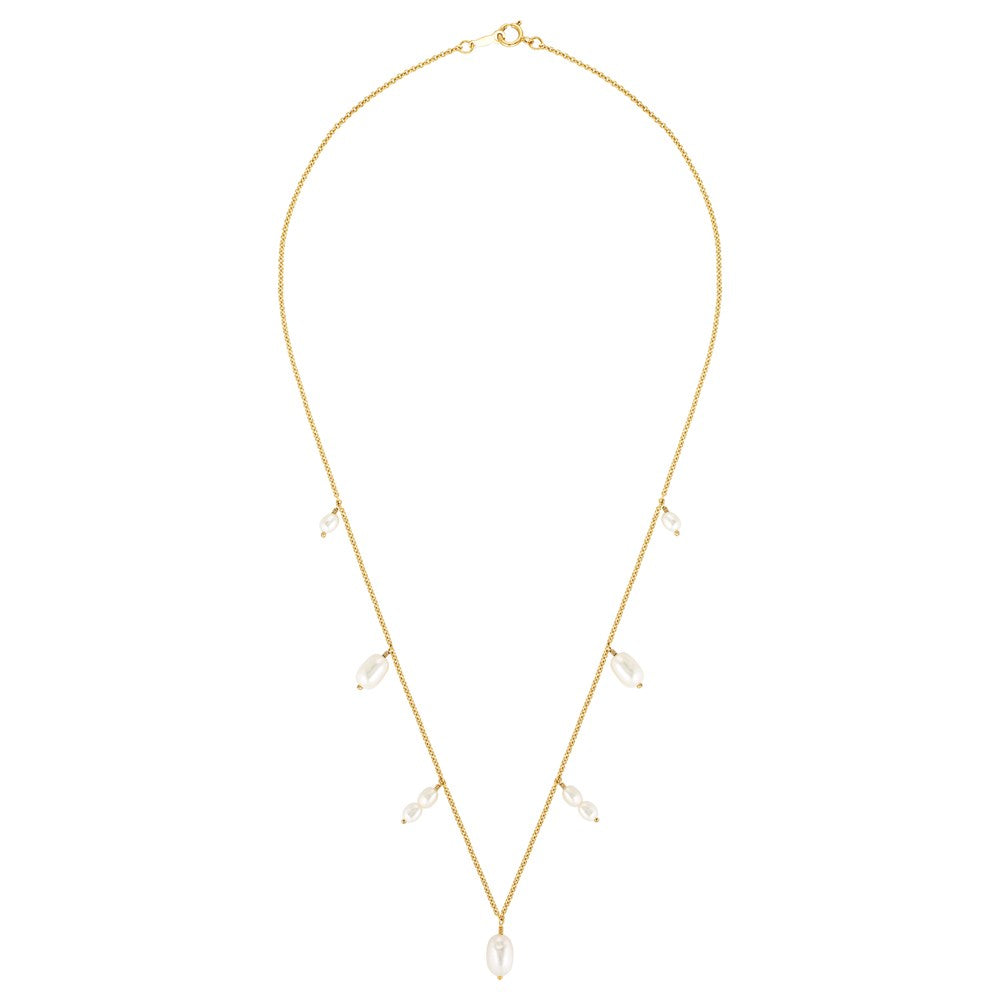 Mara Gold Filled Necklace with Mixed Freshwater Pearl Drops Gold 3 - Bowerbird Jewels - Online Jewellery Store