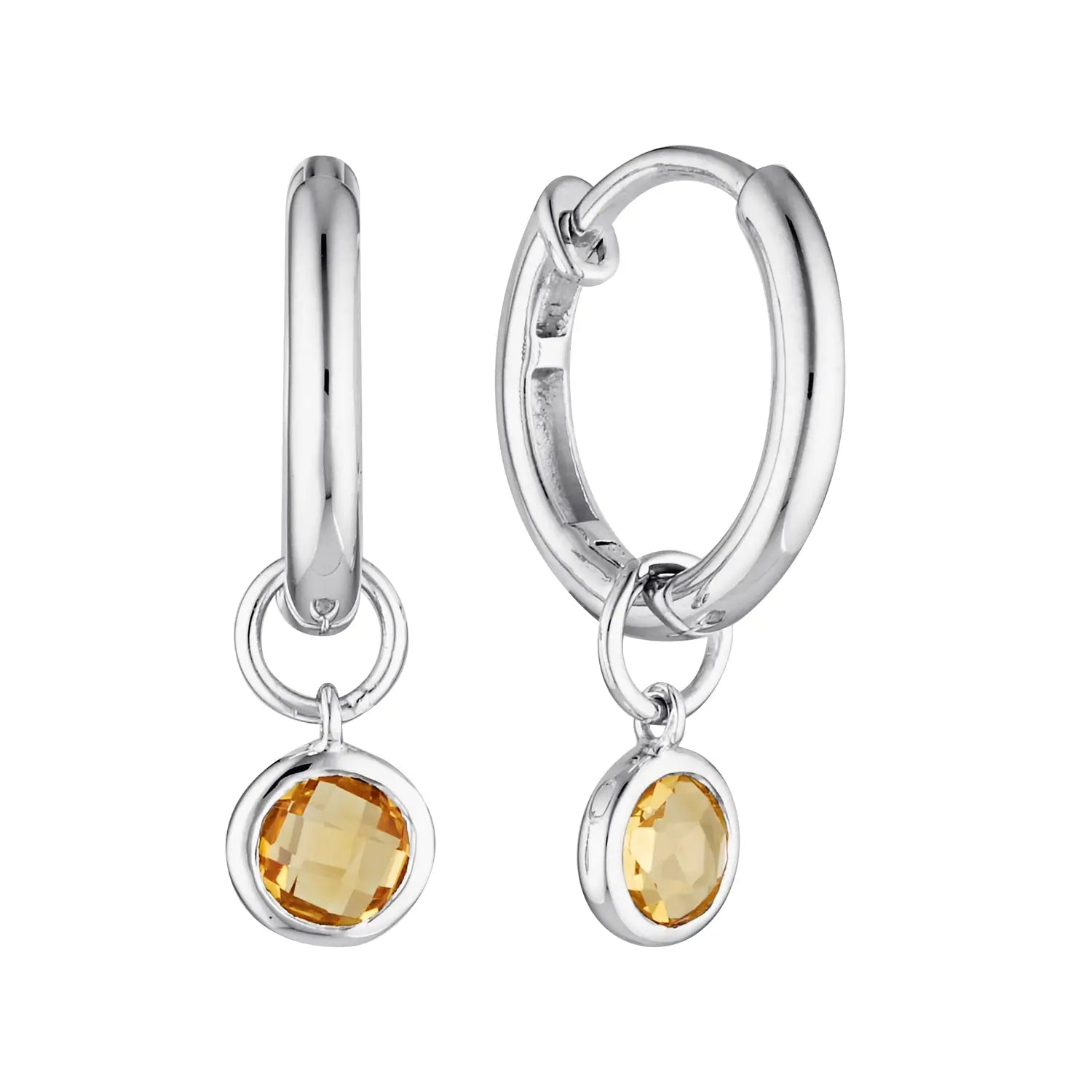 Marais Citrine Drop Huggie Earrings in 18K Gold Vermeil or Silver Silver 1 - Australian Jewellery Brand Bowerbird Jewels