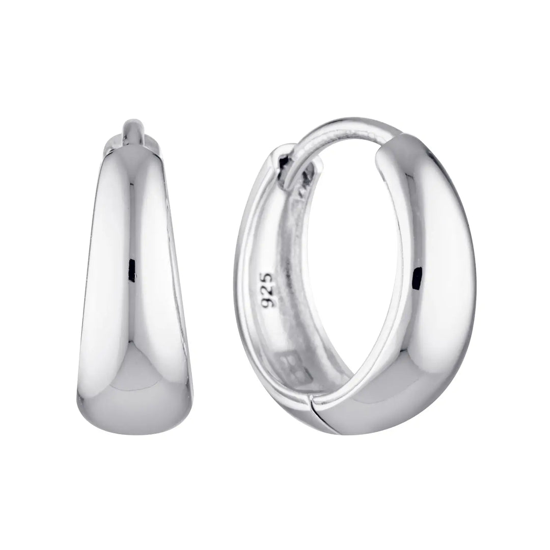 Medium Tapering Huggie Hoop Earrings Silver 1 - Australian Jewellery Brand Bowerbird Jewels
