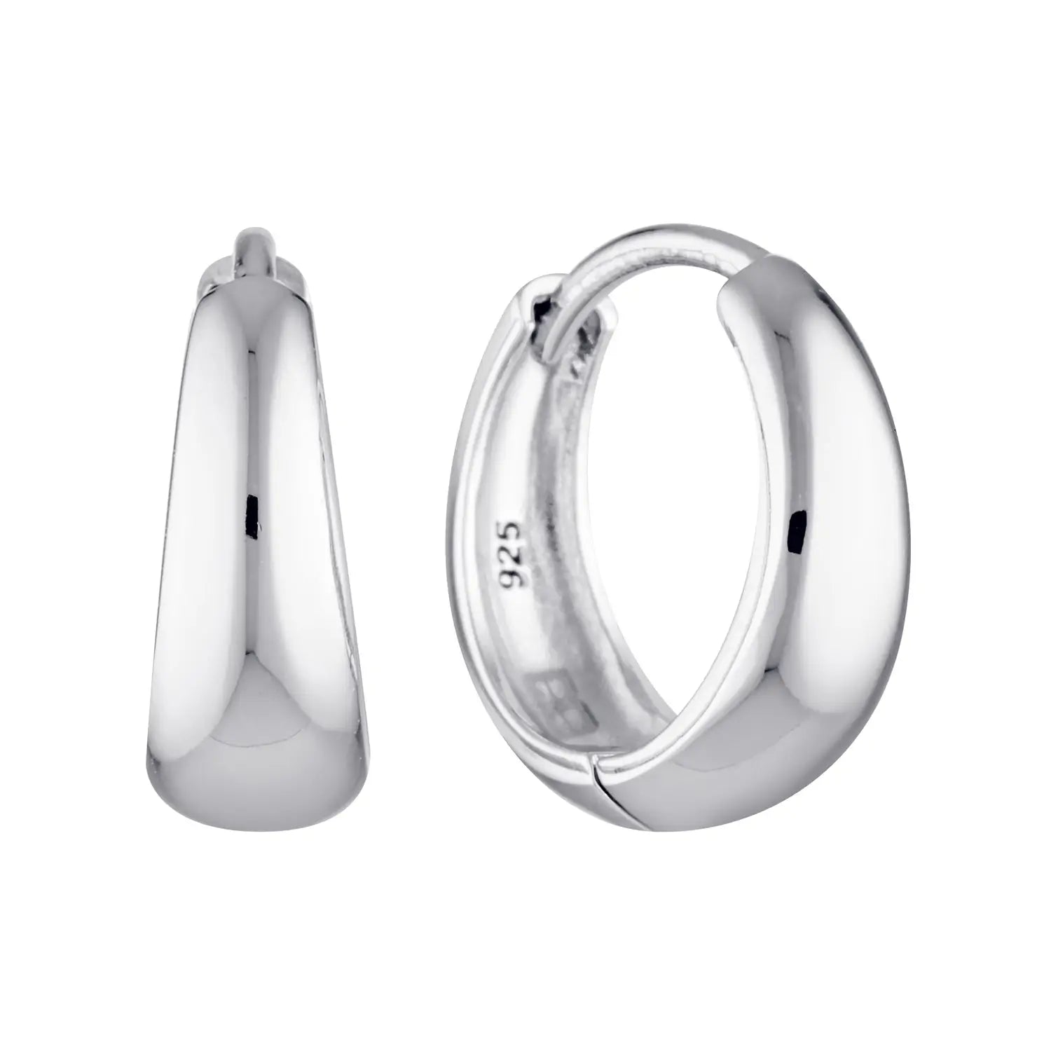 Medium Tapering Huggie Hoop Earrings Silver 1 - Australian Jewellery Brand Bowerbird Jewels