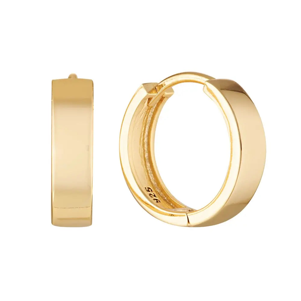Medium Square Profile Hoop Huggie Earrings Gold 1 - Australian Jewellery Brand Bowerbird Jewels
