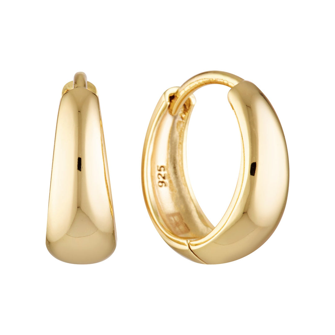 Medium Tapering Huggie Earrings Gold 1 - Bowerbird Jewels - Online Jewellery Store