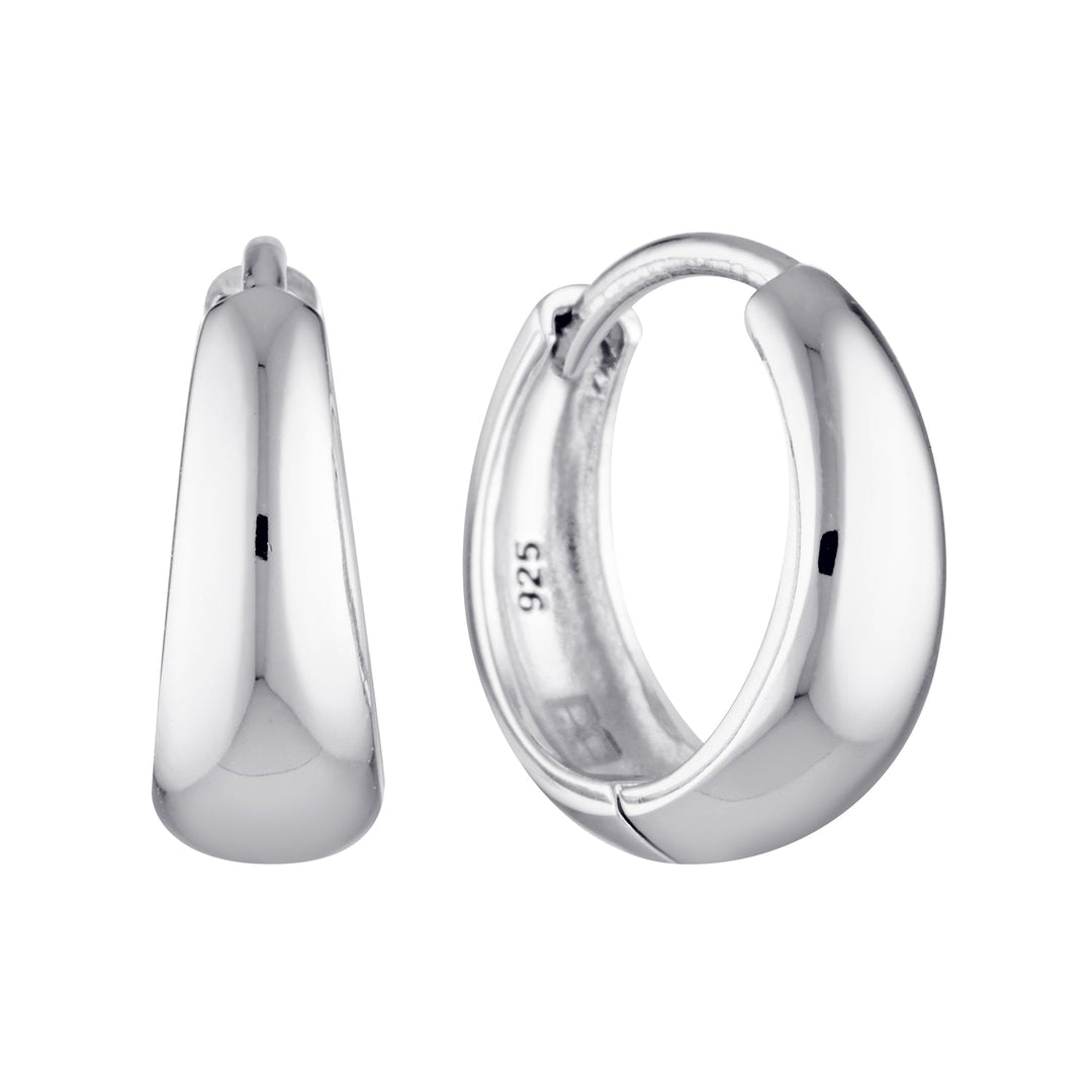 Medium Tapering Huggie Earrings Silver 1 - Bowerbird Jewels - Online Jewellery Store
