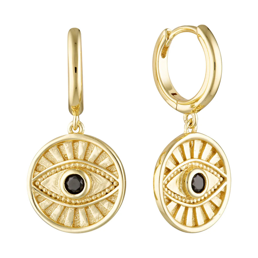 Minds Eye Huggie Earrings Gold 1 - Australian Jewellery Brand Bowerbird Jewels