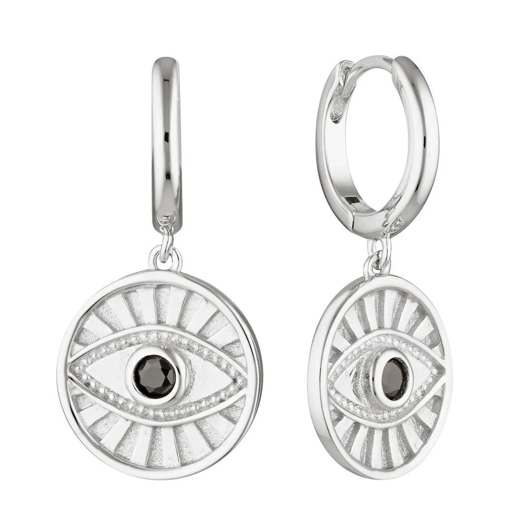 Minds Eye Huggie Earrings Silver 1 - Australian Jewellery Brand Bowerbird Jewels