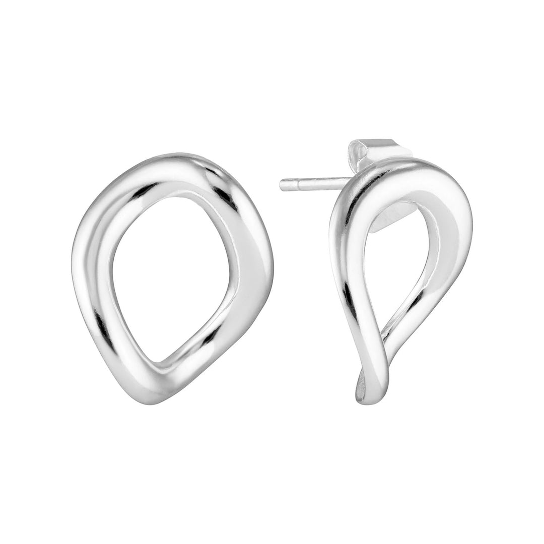 Minimal Open Sterling Silver Lozenge Earrings - Australian Jewellery Brand Bowerbird Jewels