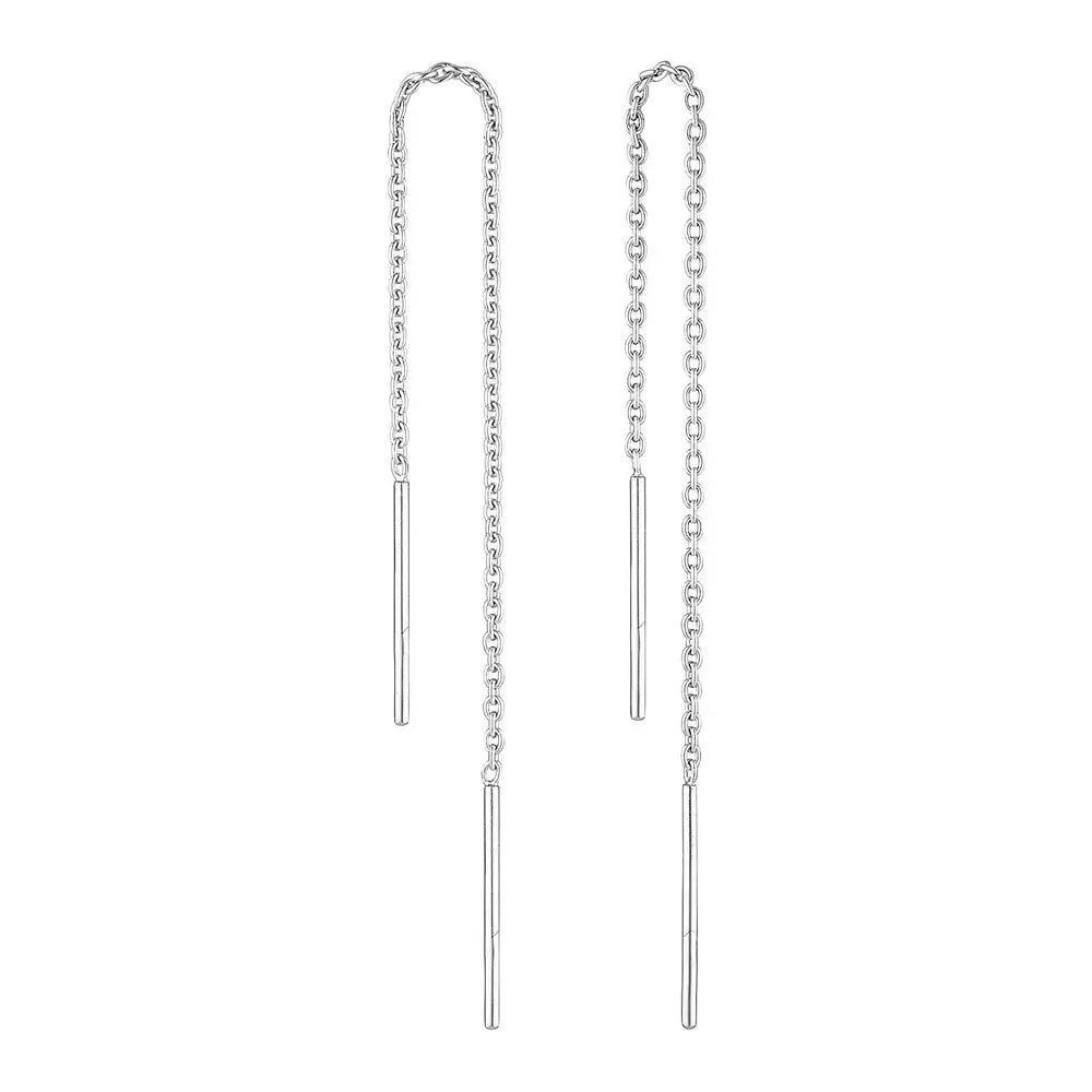 Minimalist Thread Earrings in Silver and Gold Silver 1 - Australian Jewellery Brand Bowerbird Jewels