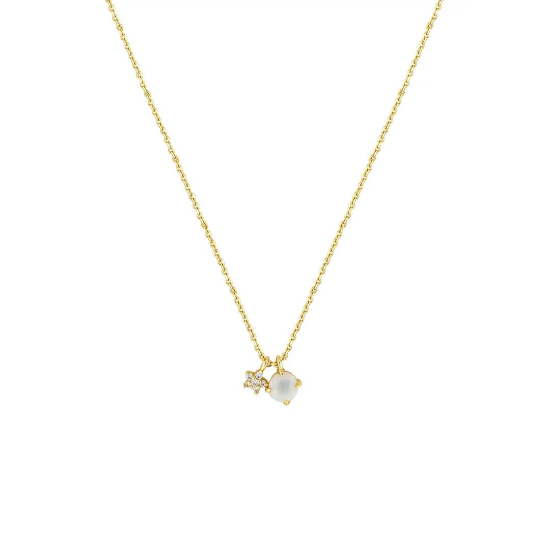 Moonglow Opalite Necklace in Silver and Gold Gold 1 - Australian Jewellery Brand Bowerbird Jewels