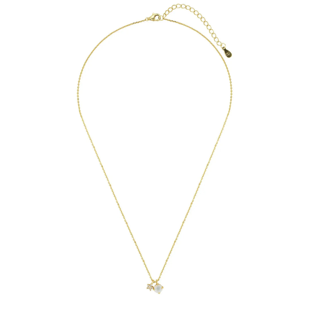 Moonglow Opalite Necklace in Silver and Gold Gold 2 - Australian Jewellery Brand Bowerbird Jewels