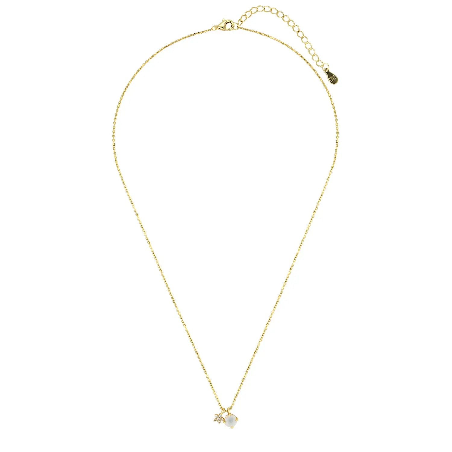 Moonglow Opalite Necklace in Silver and Gold Gold 2 - Australian Jewellery Brand Bowerbird Jewels