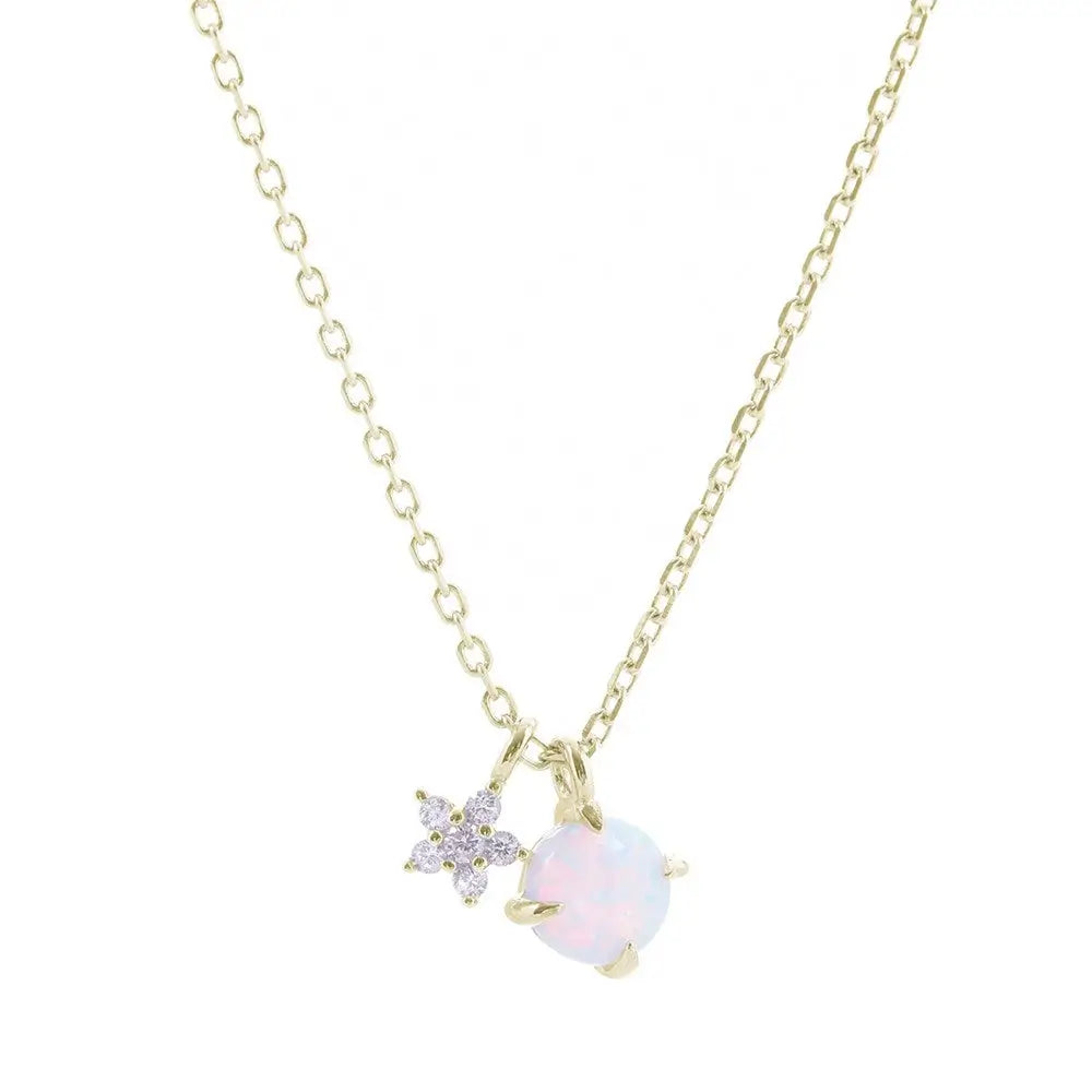 Moonglow Opalite Necklace in Silver and Gold Gold 3 - Australian Jewellery Brand Bowerbird Jewels