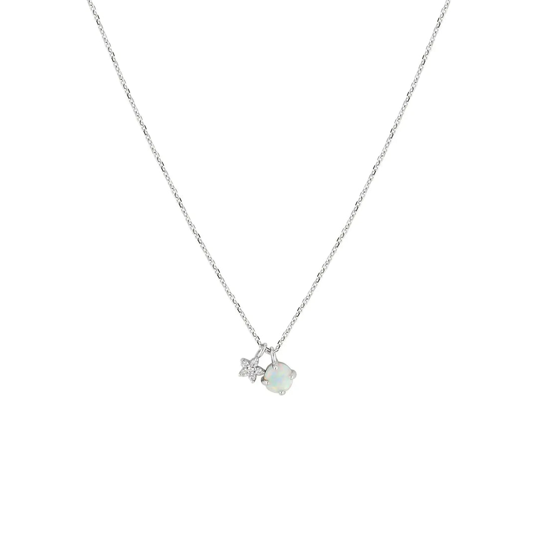 Moonglow Opalite Necklace in Silver and Gold Silver 1 - Australian Jewellery Brand Bowerbird Jewels