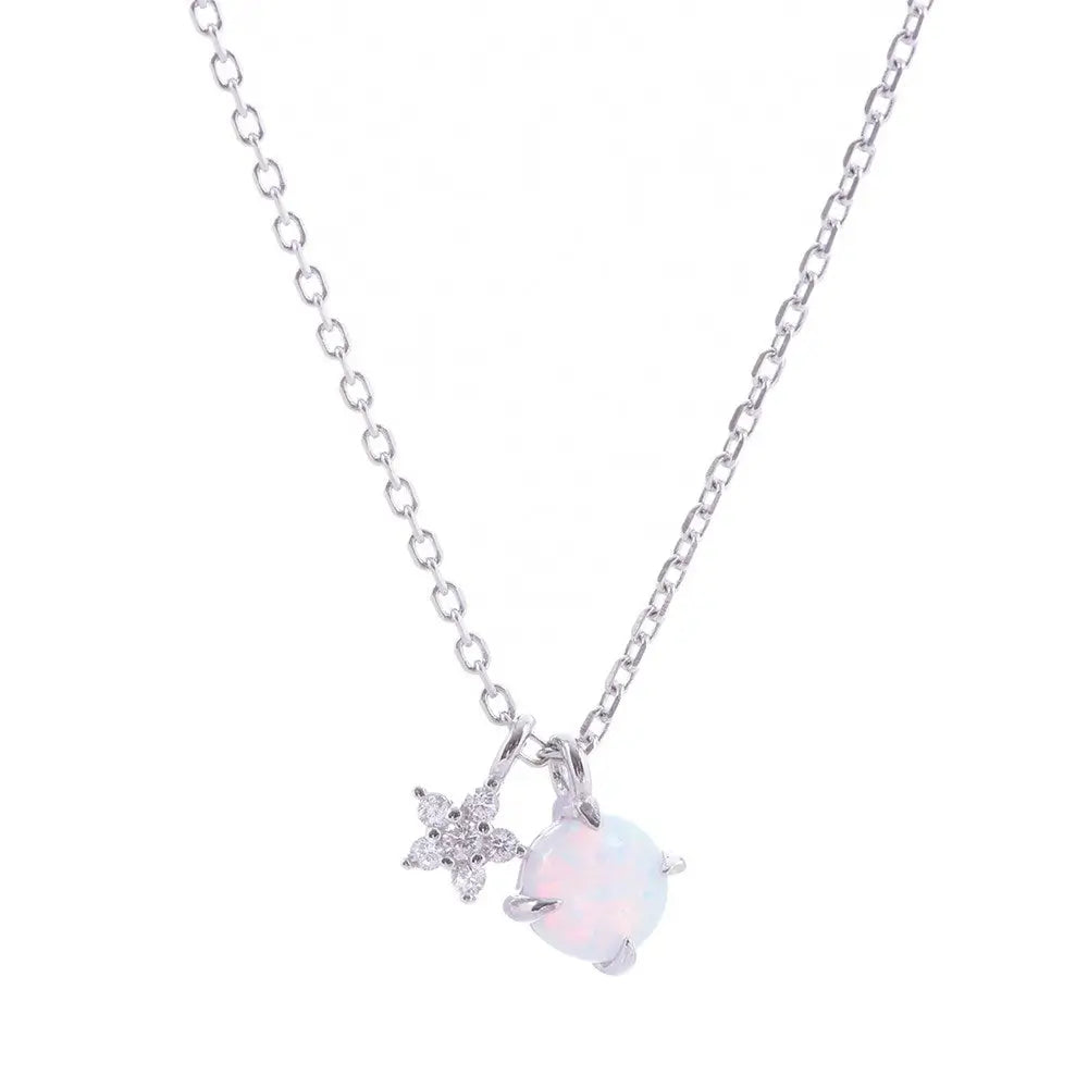Moonglow Opalite Necklace in Silver and Gold Silver 3 - Australian Jewellery Brand Bowerbird Jewels