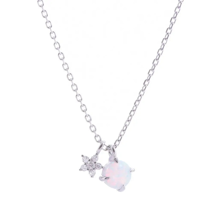 Moonglow Opalite Necklace in Silver and Gold Silver 3 - Australian Jewellery Brand Bowerbird Jewels