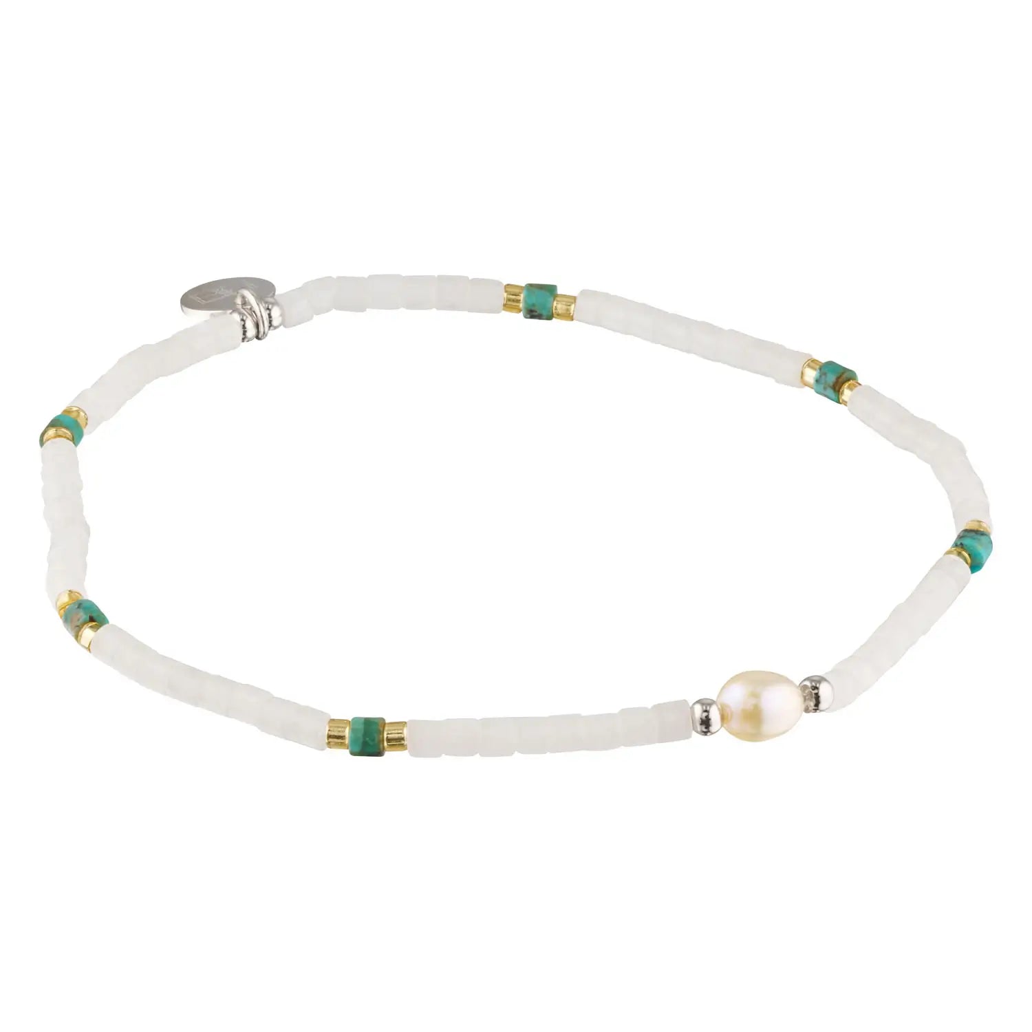 Moonseed Quartz, Turquoise and Pearl Beaded Stacking Bracelet 1 - Australian Jewellery Brand Bowerbird Jewels