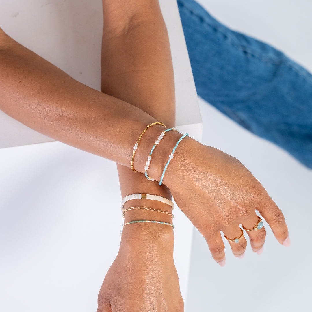 Moonstruck Pearl Stacking Bracelets Bora Bora 3 - Bowerbird Jewels - Online Jewellery Store