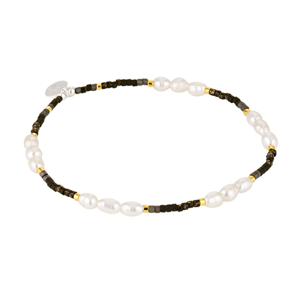 Moonstruck Pearl Stacking Bracelets Sable 1 - Bowerbird Jewels - Online Jewellery Store