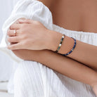 Mosaic Bracelet - Lapis 1 on model-Australian Jewellery Brand Bowerbird Jewels