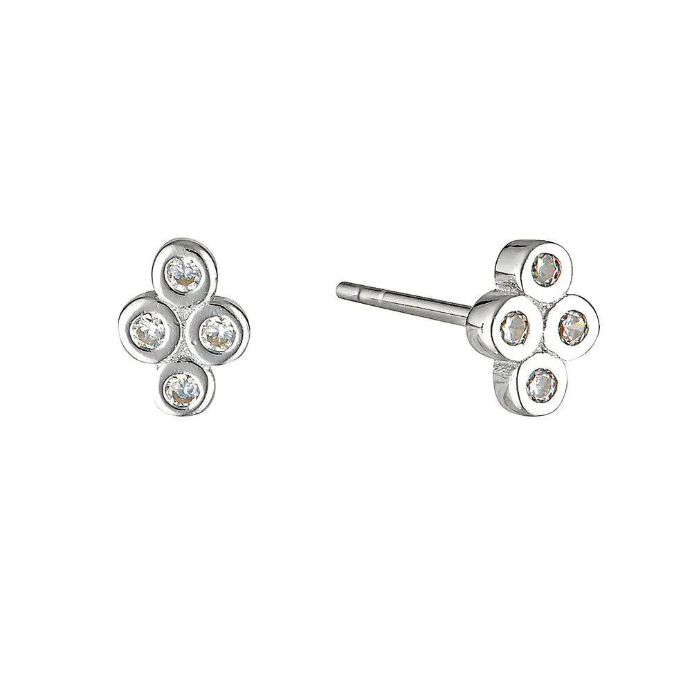Mosaic Sparkling Stud Earrings Silver 1 - Australian Jewellery Brand Bowerbird Jewels