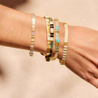 Mosaic Bracelet - Golden Rod 1 on model-Australian Jewellery Brand Bowerbird Jewels