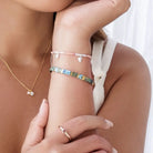 Mosaic Bracelet - Moss 1 on model-Australian Jewellery Brand Bowerbird Jewels