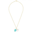 Nahla Gold Filled Necklace with Amazonite and Keshi Pearl Drops Gold 2 - Australian Jewellery Brand Bowerbird Jewels