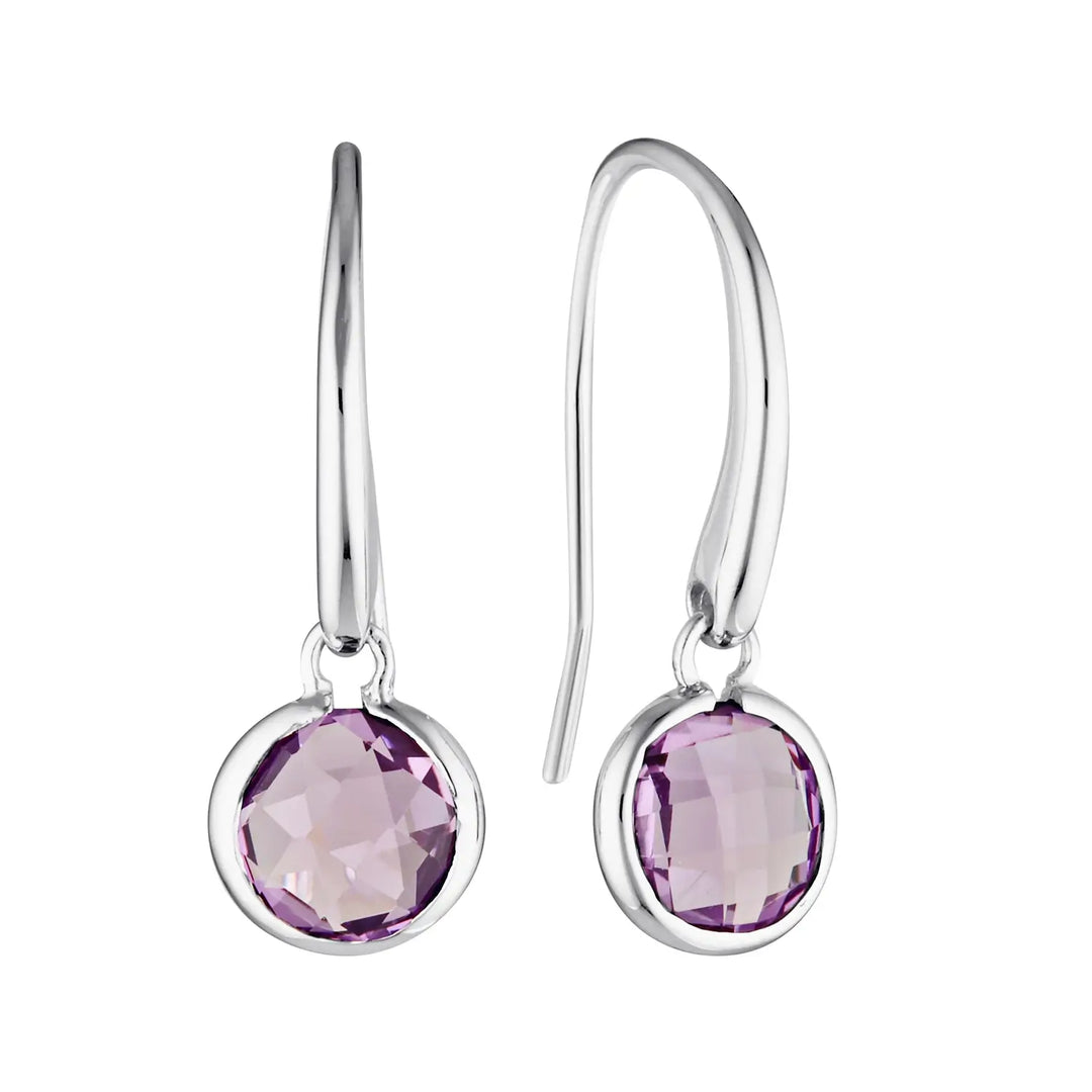 Nova Amethyst Drop Earrings in 18K Gold Vermeil or Silver Silver 1 - Australian Jewellery Brand Bowerbird Jewels