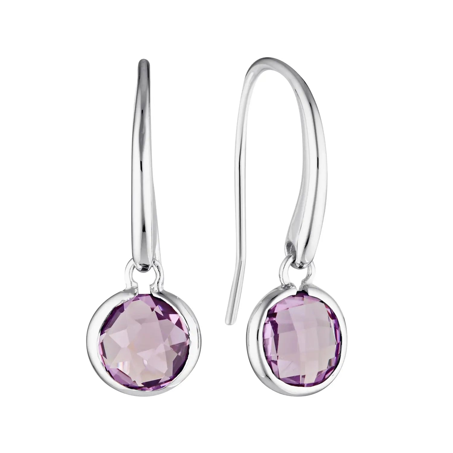 Nova Amethyst Drop Earrings in 18K Gold Vermeil or Silver Silver 1 - Australian Jewellery Brand Bowerbird Jewels