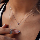 Nova Amethyst Necklace in 18K Gold Vermeil or Silver Silver 1 on model- Australian Jewellery Brand Bowerbird Jewels
