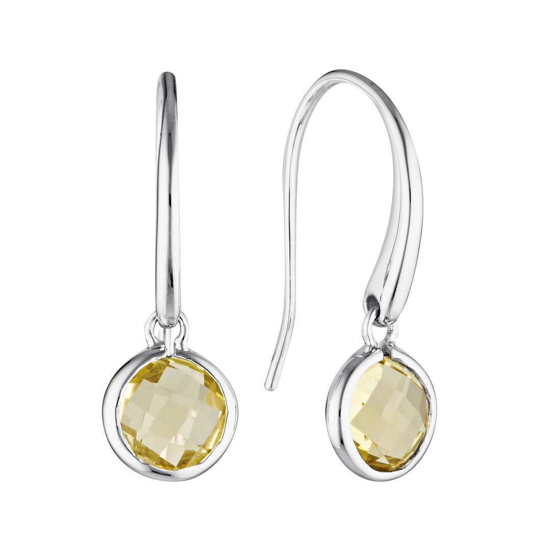 Nova Lemon Quartz Drop Earrings in 18K Gold Vermeil or Silver Silver 1 - Australian Jewellery Brand Bowerbird Jewels