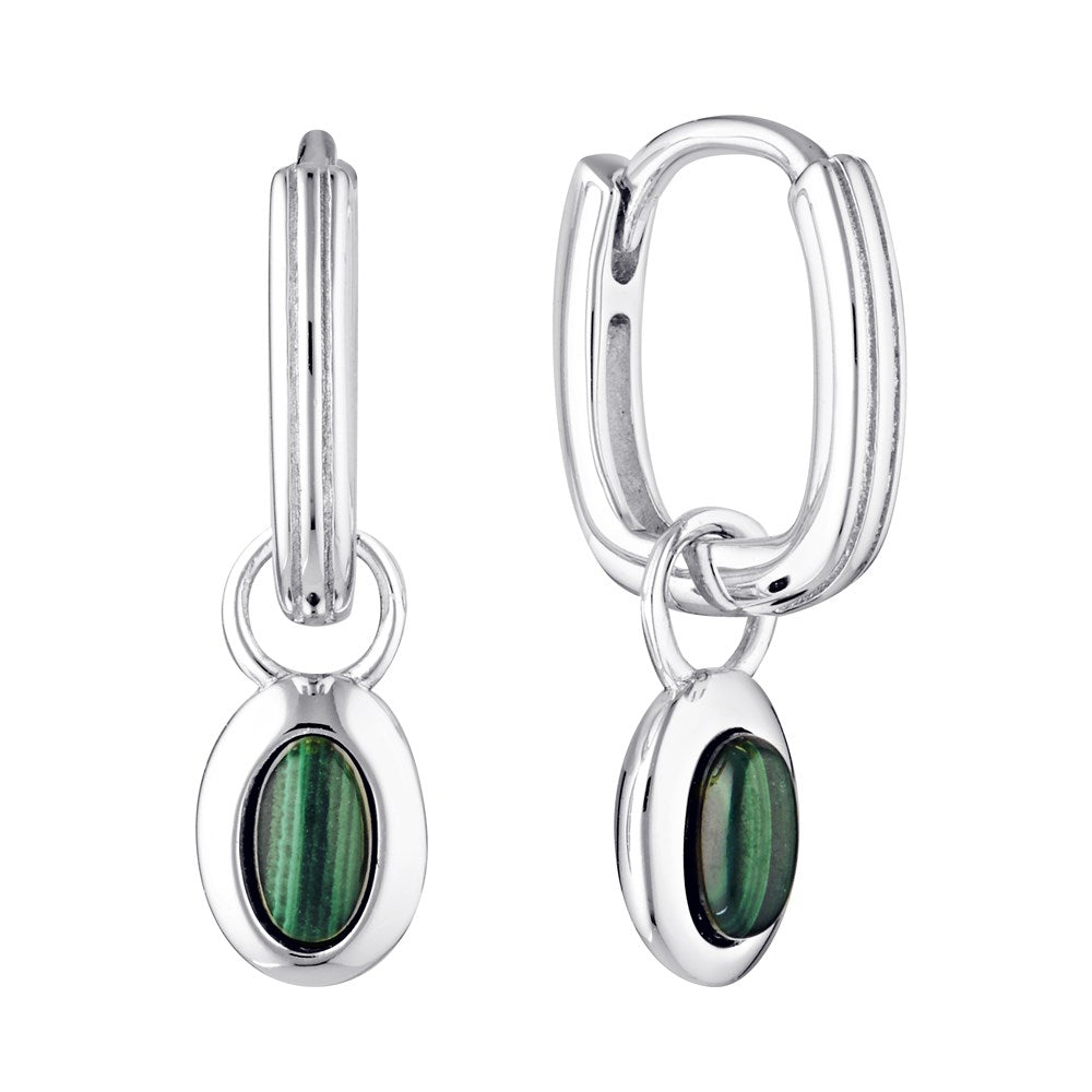 Ohana Malachite Drop Earrings Silver 1 - Bowerbird Jewels - Online Jewellery Store