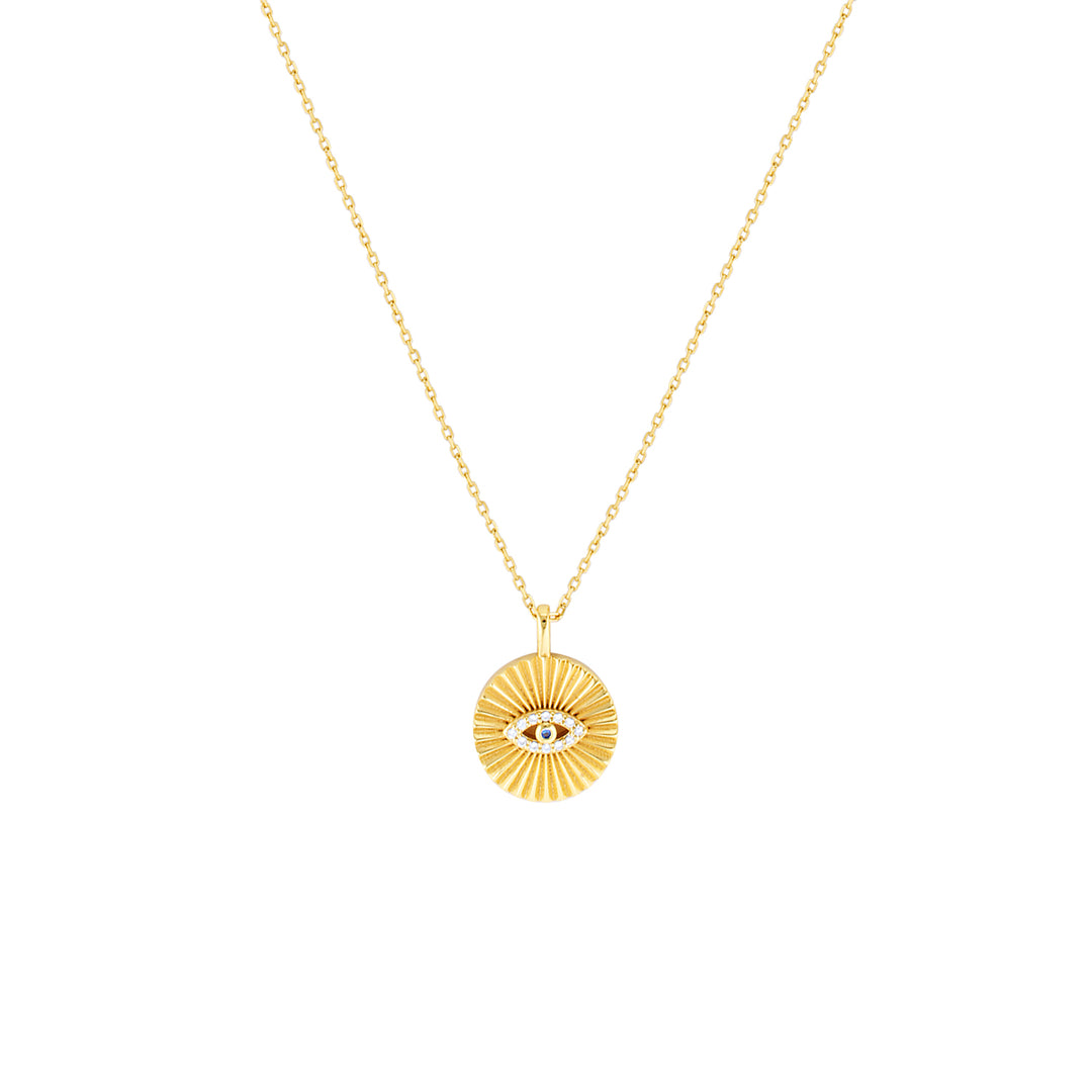 Omnis Evil Eye Necklace in Sterling Silver or Gold Gold 1 - Bowerbird Jewels - Online Jewellery Store