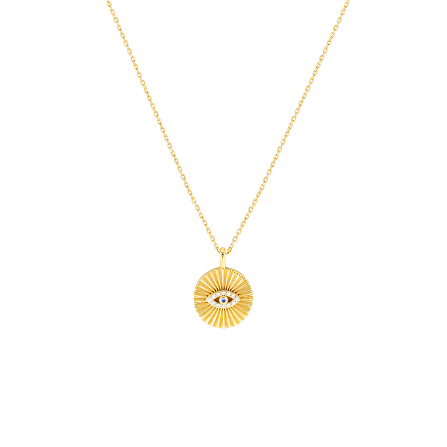 Omnis Evil Eye Necklace in Sterling Silver or Gold Gold 1 - Bowerbird Jewels - Online Jewellery Store