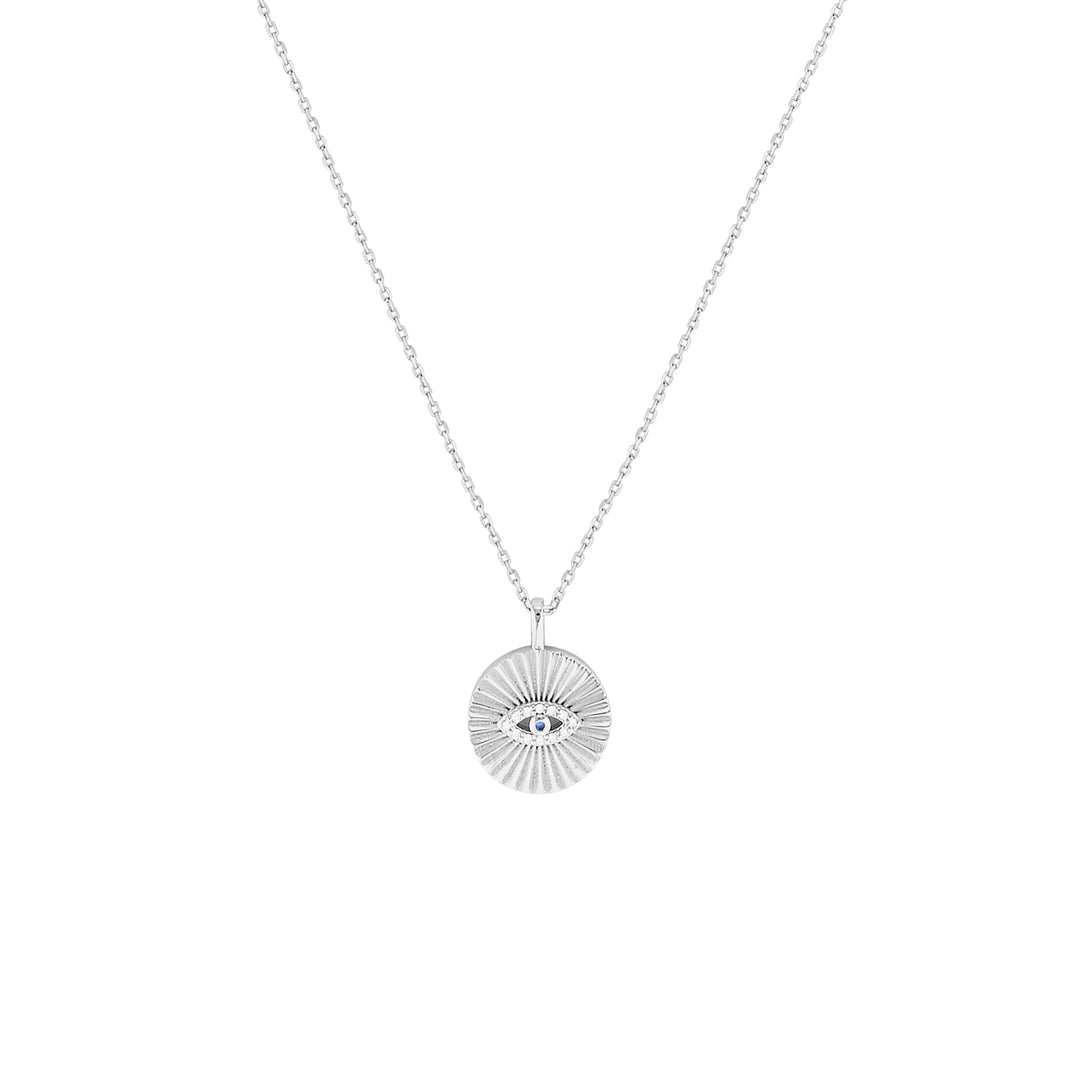 Omnis Evil Eye Necklace in Sterling Silver or Gold Silver 1 - Bowerbird Jewels - Online Jewellery Store
