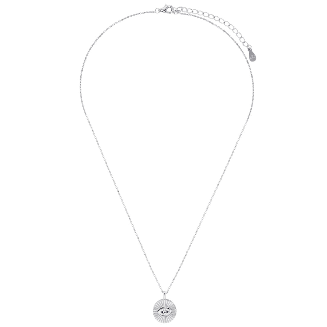 Omnis Evil Eye Necklace in Sterling Silver or Gold Silver 2 - Bowerbird Jewels - Online Jewellery Store
