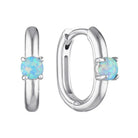 Opalite Huggie Hoop Earrings Silver 1 - Australian Jewellery Brand Bowerbird Jewels
