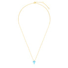 Opalite Cross Necklace Light Blue and Gold 3 - Bowerbird Jewels - Online Jewellery Store