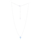 Opalite Cross Necklace Light Blue and Silver 3 - Bowerbird Jewels - Online Jewellery Store