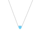 Opalite Heart Necklace Silver 1 - Bowerbird Jewels - Online Jewellery Store