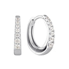 Opia Cubic Zirconia Huggie Hoop Earrings Silver 1 - Australian Jewellery Brand Bowerbird Jewels