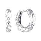 Organic Hoop Huggie Earrings Silver 1 - Australian Jewellery Brand Bowerbird Jewels