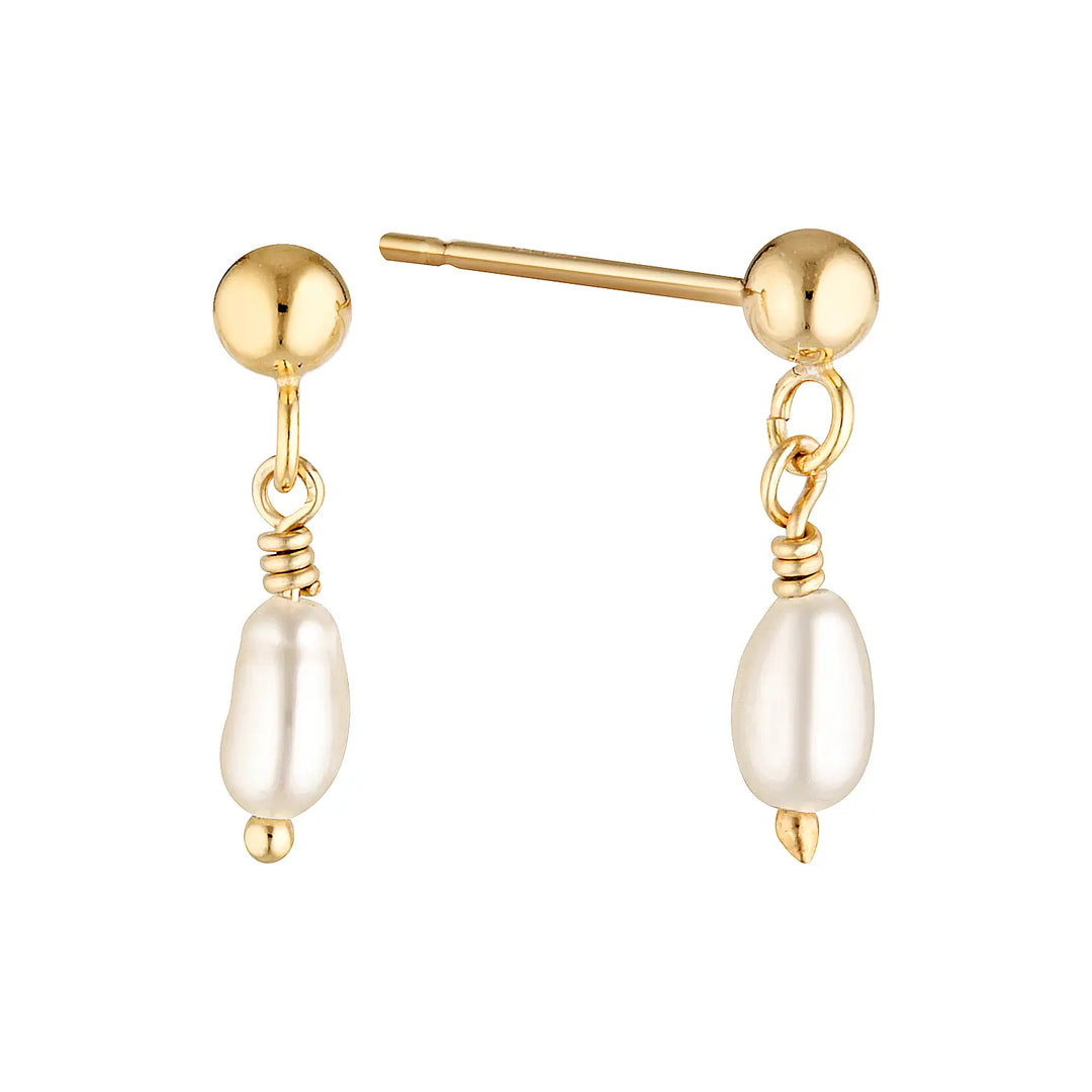 Pearl Raindrop Earrings Gold 1 - Australian Jewellery Brand Bowerbird Jewels