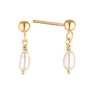 Pearl Raindrop Earrings Gold 1 - Australian Jewellery Brand Bowerbird Jewels